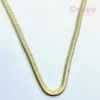 Golden Polished Flat Snake Chain Necklace for Men & Women