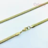 Golden Polished Flat Snake Chain Necklace for Men & Women