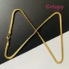 Golden Polished Flat Snake Chain Necklace for Men & Women