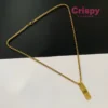 Ram Engraved Golden Polished Pendant with Box Chain Necklace for Men