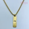 Ram Engraved Golden Polished Pendant with Box Chain Necklace for Men