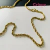 Golden Polished Rope Chain Necklace for Men & Women