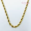 Golden Polished Rope Chain Necklace for Men & Women