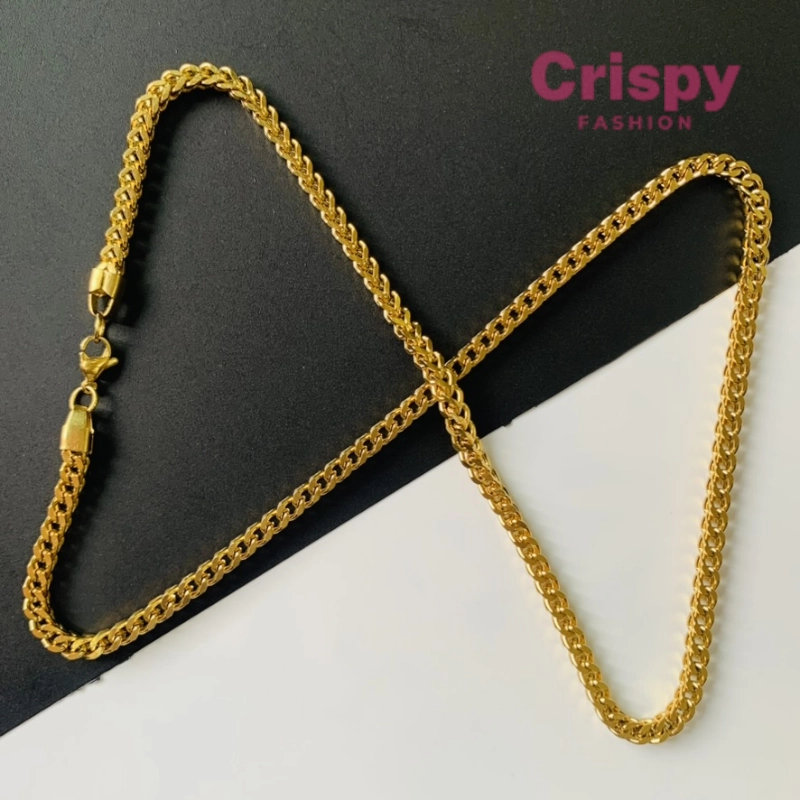 Stylish Golden Polished Franco Chain For Men (22 Inch)