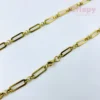 Elegant Golden Polished Paperclip Style Beaded Link Chain For Men (21.5 Inch)