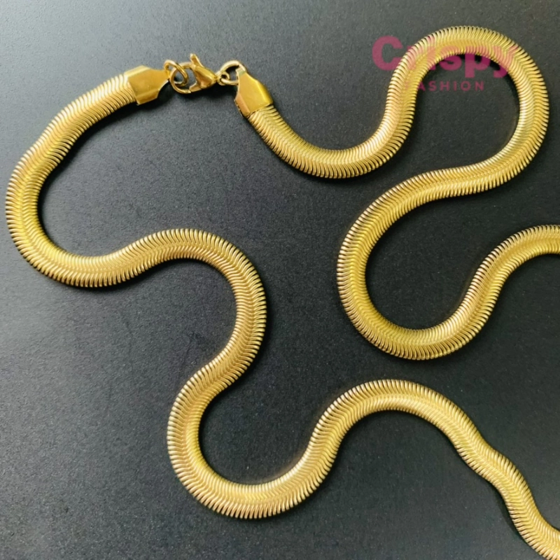 Gold Plated Snake Chain For Men (22 Inch)