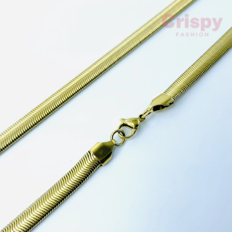 Gold Plated Snake Chain For Men (22 Inch)