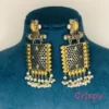 Traditional Design Dual-Tone Filigree Dangle Antique Earrings with Pearl Accents