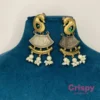 Ethnic Peacock & Ghungroo Design Dual-Tone Dangler Earrings