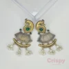 Ethnic Peacock & Ghungroo Design Dual-Tone Dangler Earrings