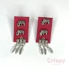 Tribal Elephant and Feather Fabric Dangler Earrings