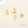 Classic Golden Polished Heart Stud Earrings
