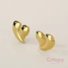 Sculptural Golden Heart Stud Earrings