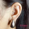Bold Teardrop Golden Polished Stud Earrings