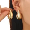 Bold Teardrop Golden Polished Stud Earrings