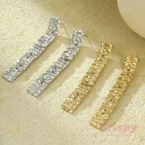 Hammered Rectangle Dangler Earrings
